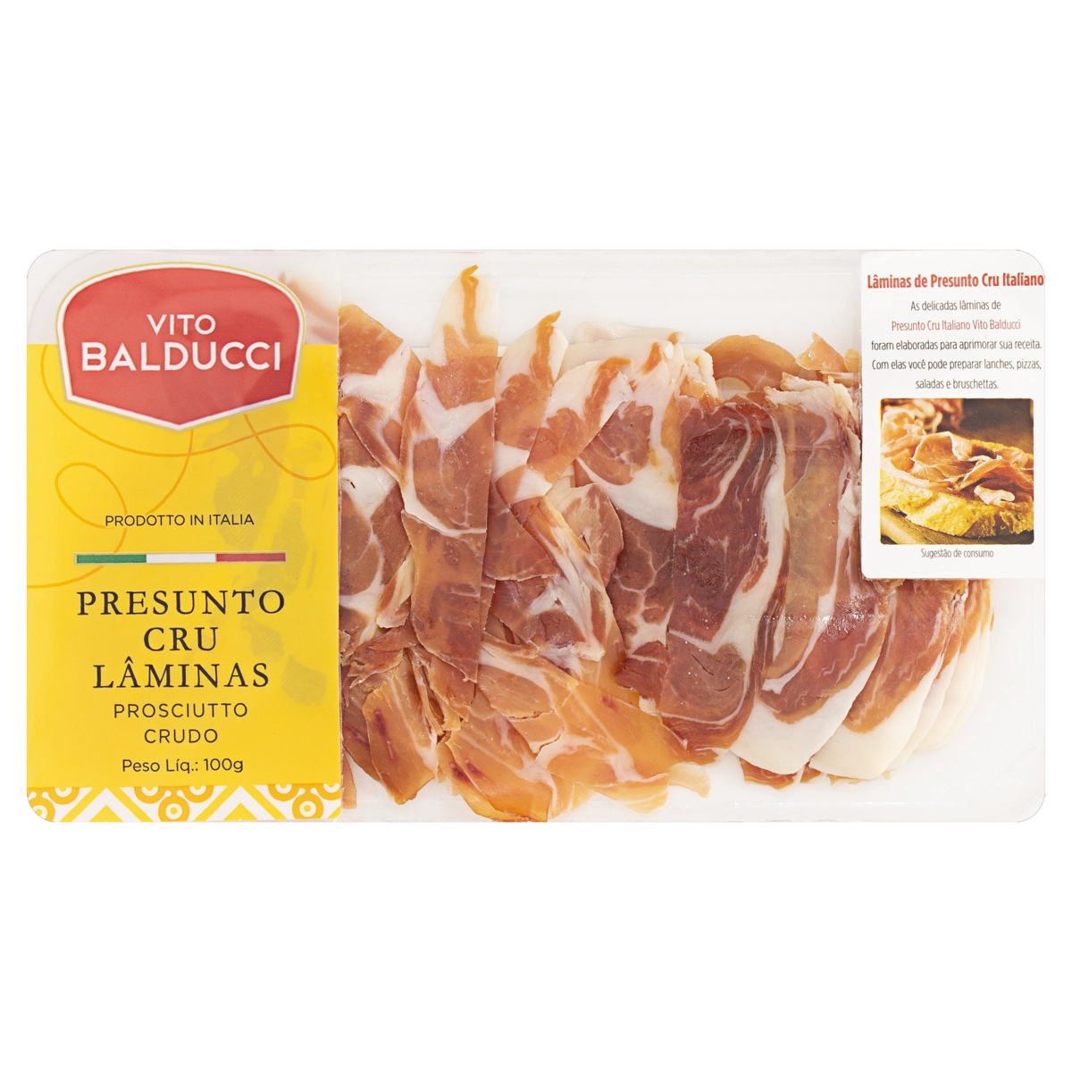 Presunto Cru Italiano Em Lâminas Vito Balducci 100g