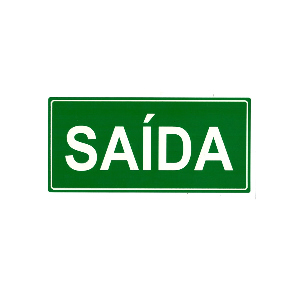 Placa Sinalização Pvc Adesiva Indicativa Saída de Emergência Fotoluminescente