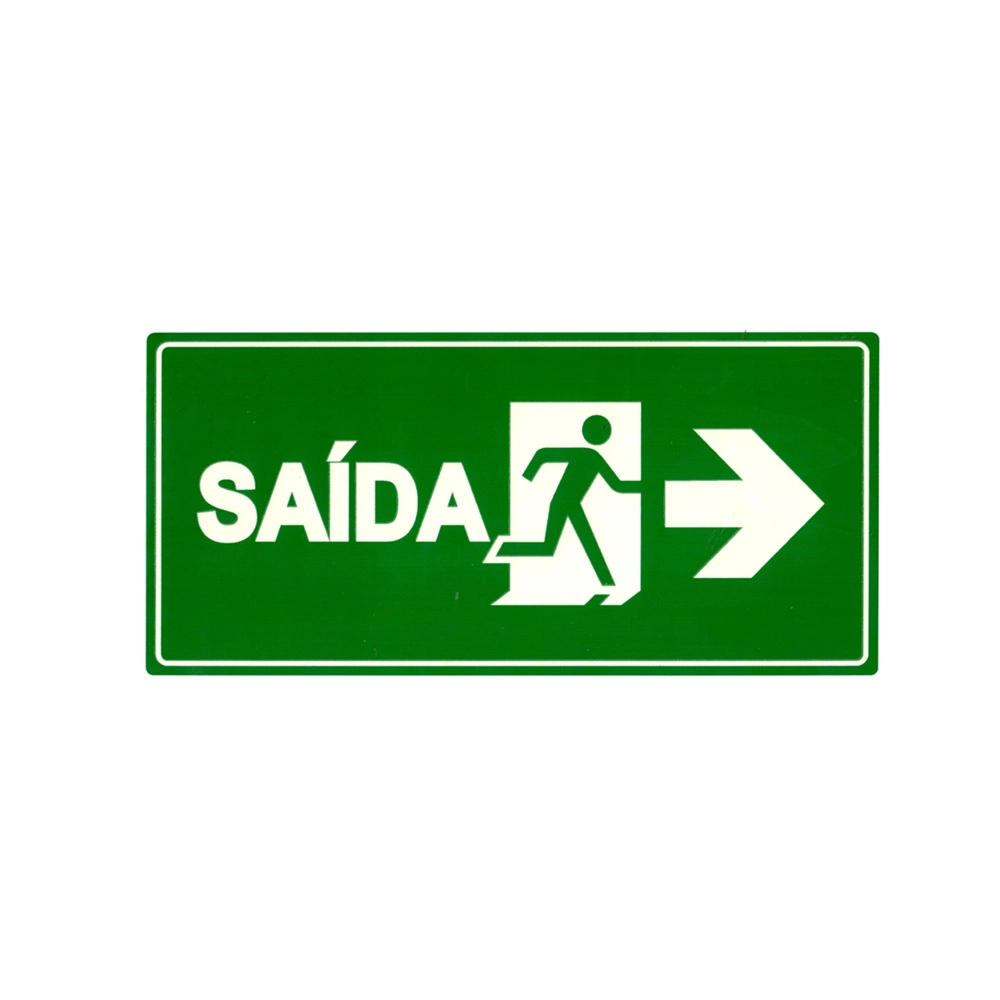 Conjunto 5 Placas de Sinalização Indicativa Direção de Rota Saída de Emergência Pvc