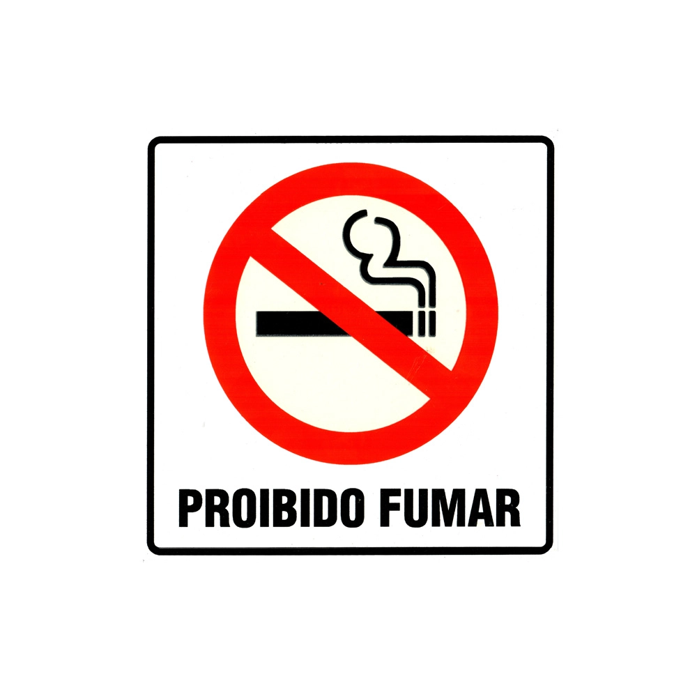 Kit 5 Placas de Sinalização Indicativa Alerta Proibido Fumar 20x20 Cm Pvc