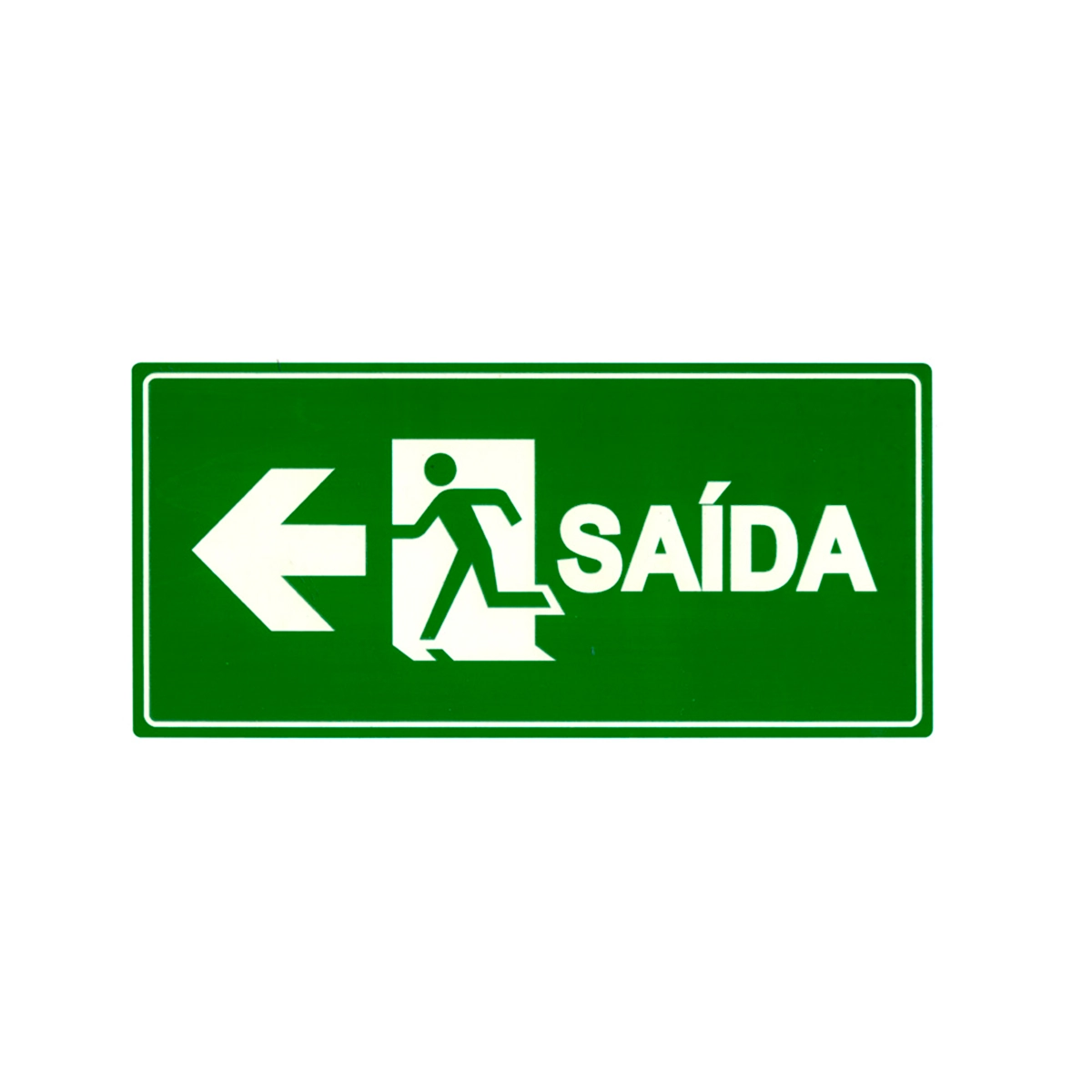 Kit 2 Placas de Sinalização Indicativa 30x15 Cm Direção de Rota Saída de Emergência