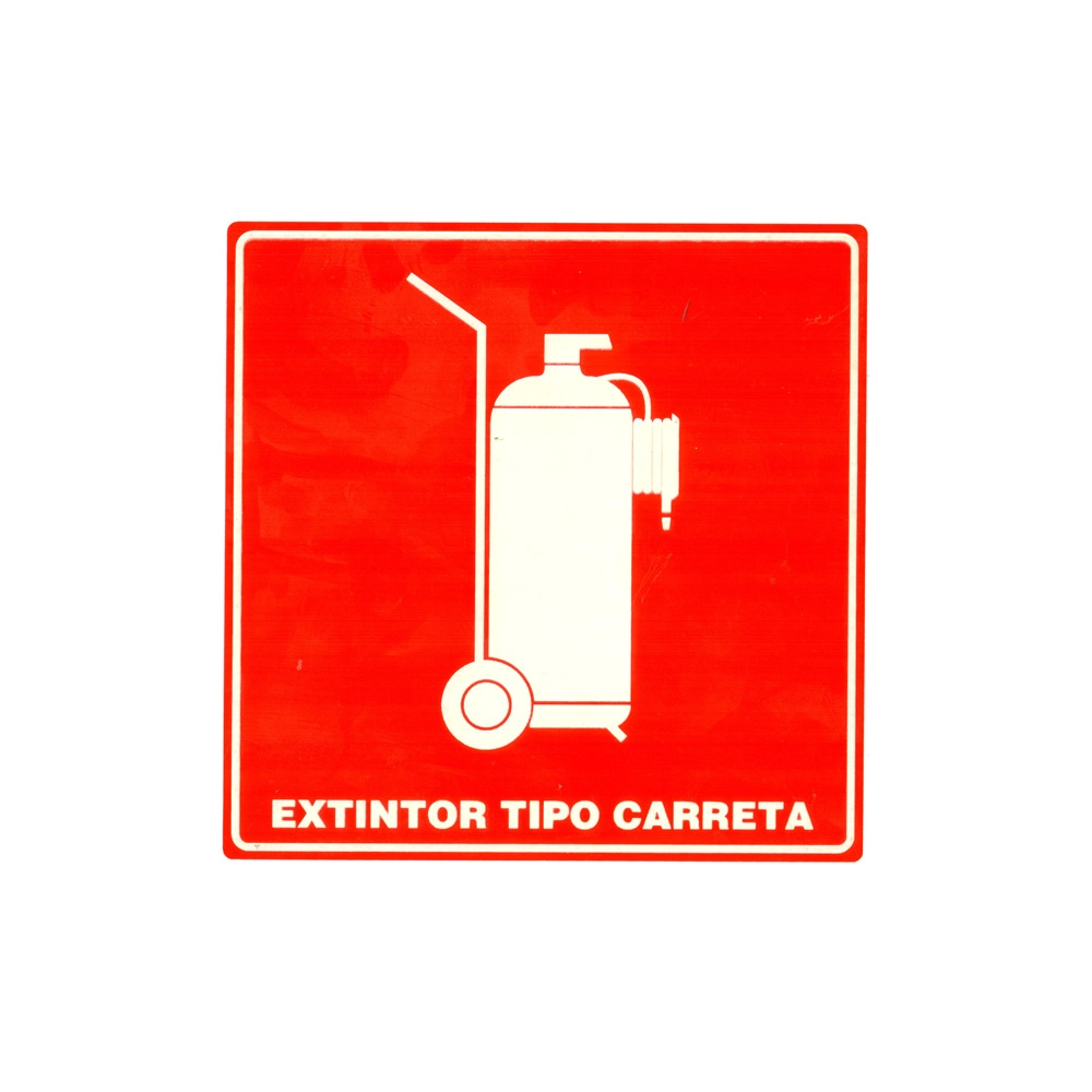 Kit 2 Placas de Indicação Alerta Extintor Tipo Carreta Adesiva Pvc 20 Cm
