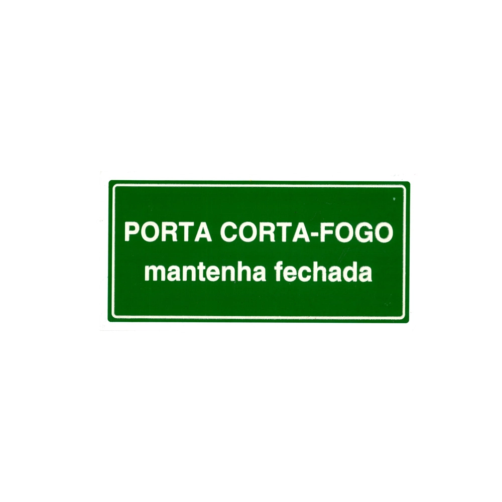 Kit 2 Placas Sinalizadora Adesiva Pvc Indicativa Porta Corta Fogo 30x15 Cm