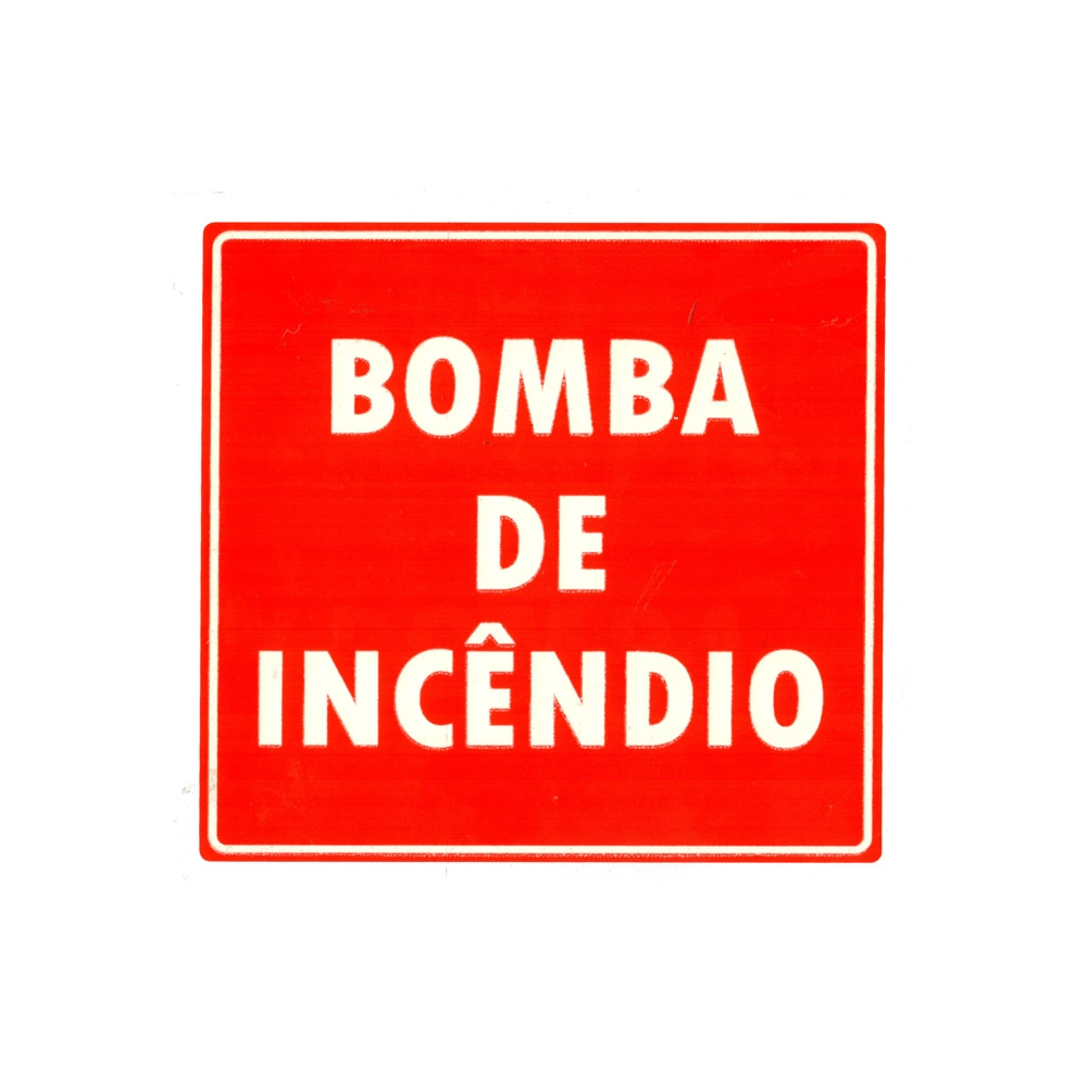Kit 2 Placas Pvc Adesiva Indicativa Botoeira Bomba de Incêndio 20x20 Cm