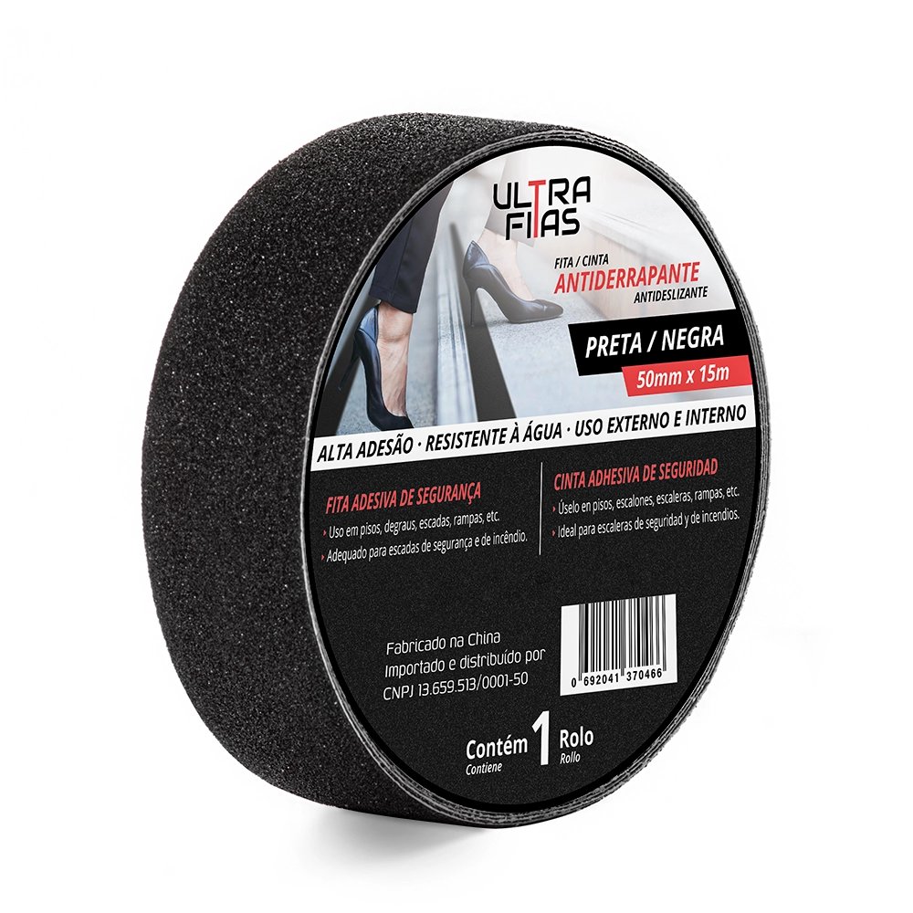 Kit 3 Fitas Antiderrapante 15 Metros - Preto