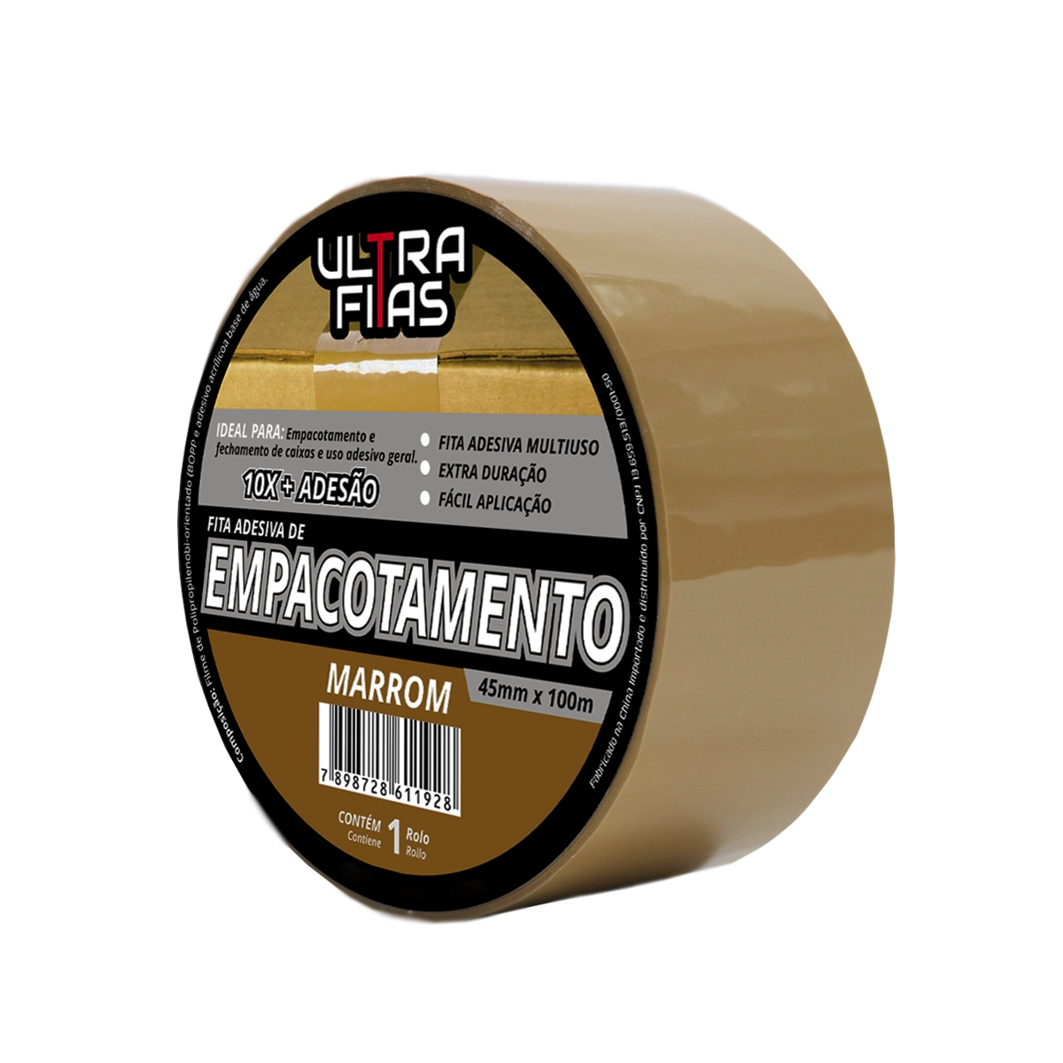 Kit 50 Fita Adesiva Acrilica 100 Metros - Variação - Marrom