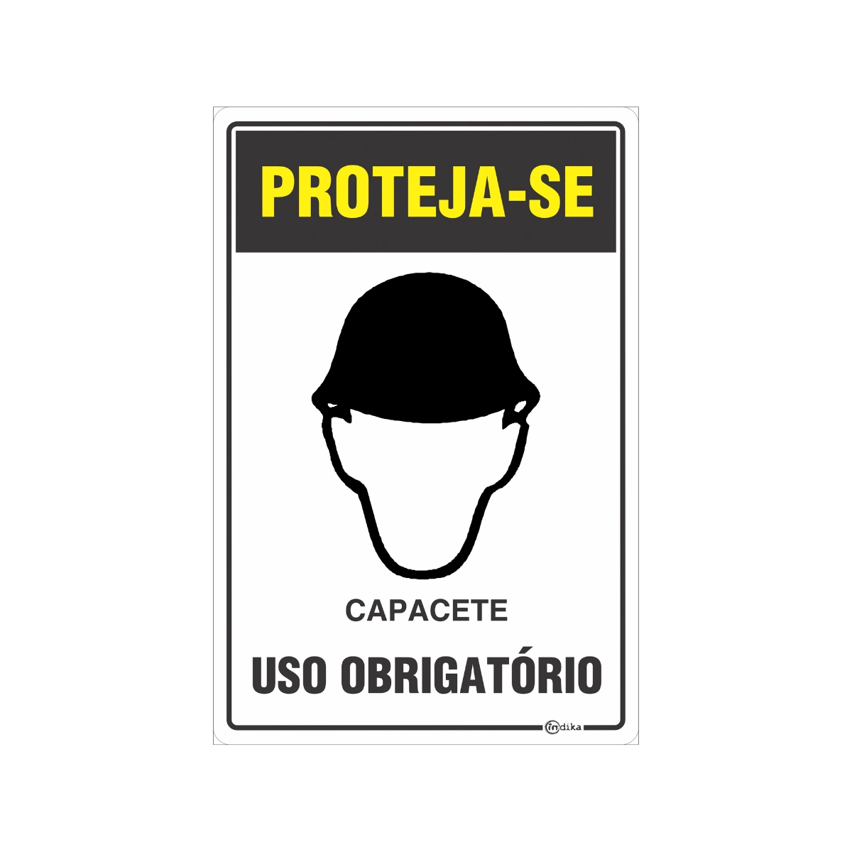 Placa Pvc Adesiva Sinalizadora Uso Obrigatório Capacete 20x30 EPI