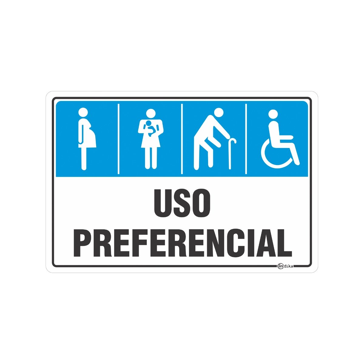 Placa Pvc Adesiva Sinalizadora Uso Preferencial Resistente 20x30 Cm