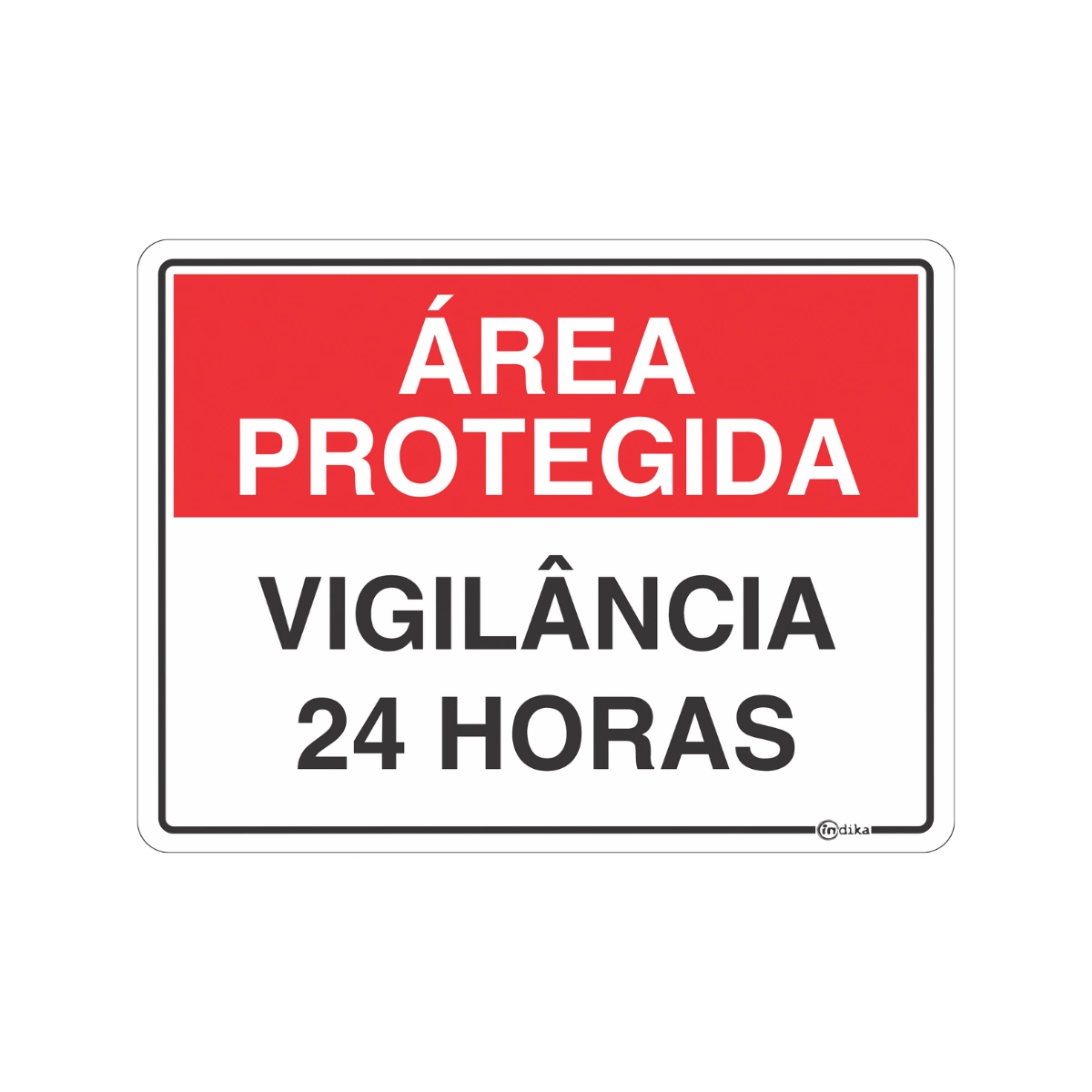 Placa Sinalização Adesiva Área Protegida 15x20Cm Pvc