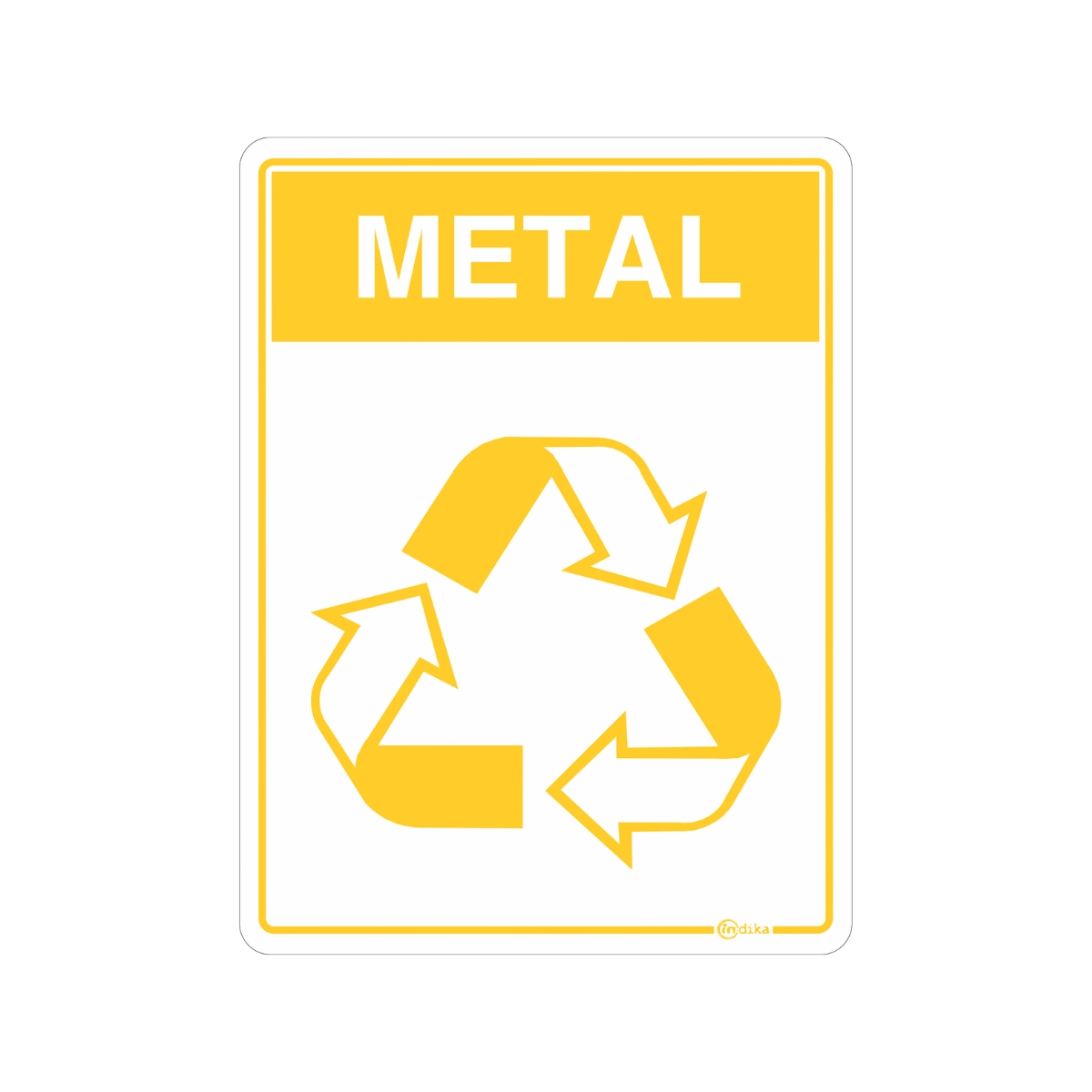 Placa Sinalização Indicativa Reciclagem Metal 20x15 Cm Vinil Adesiva