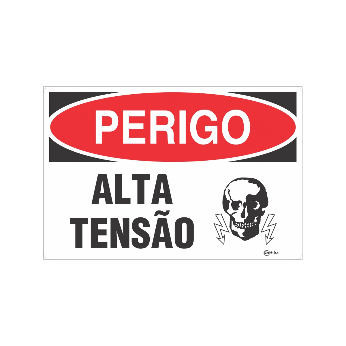 Kit 2 Placas de Sinalização Indicativa Perigo de Alta Tensão 20x30 Cm