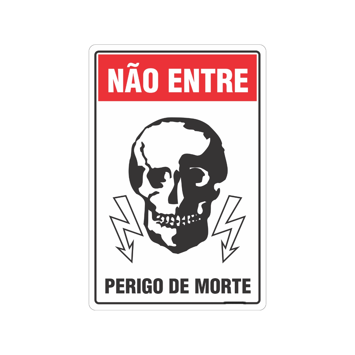 Kit 2 Placas Adesiva Informativa 20x30Cm Cuidado Perigo de Morte