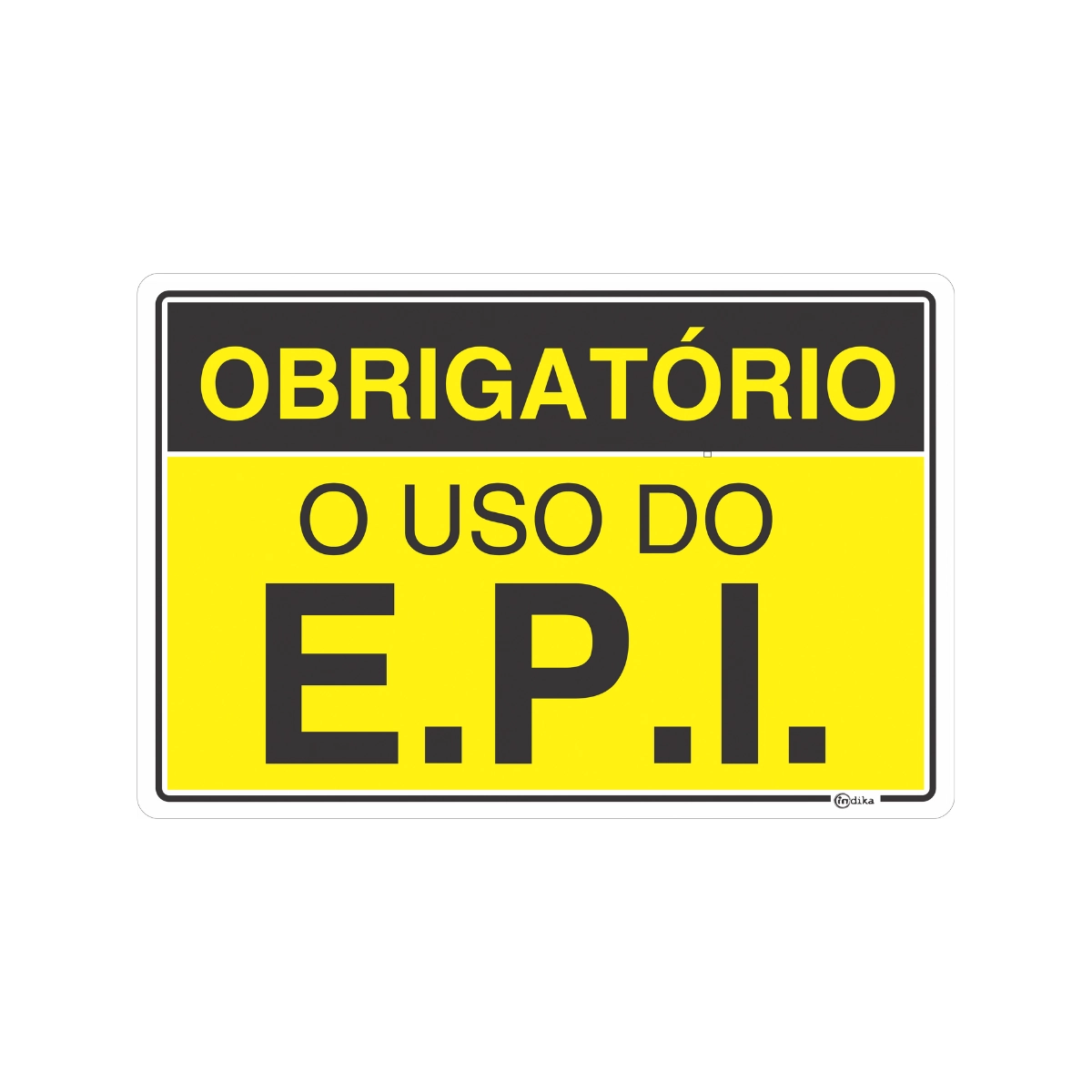 Kit 2 Placas Sinalização Indicativa EPI Uso Obrigatório Adesiva 20x30 Cm