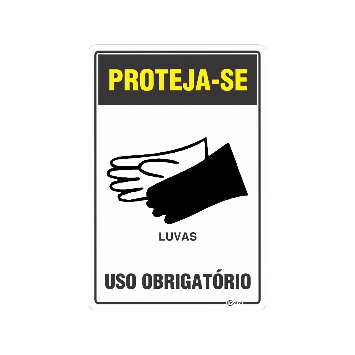 Kit 2 Placas Sinalização Adesiva Uso Obrigatório Luva 20x30 Cm Pvc