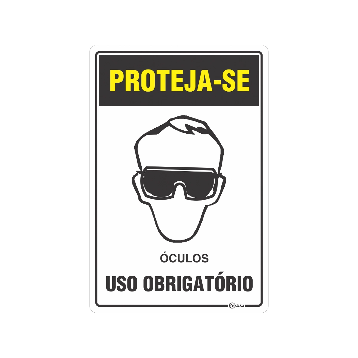 Kit 2 Placas Sinalização Adesiva PVC Uso EPI 20x30 Cm Óculos Proteção