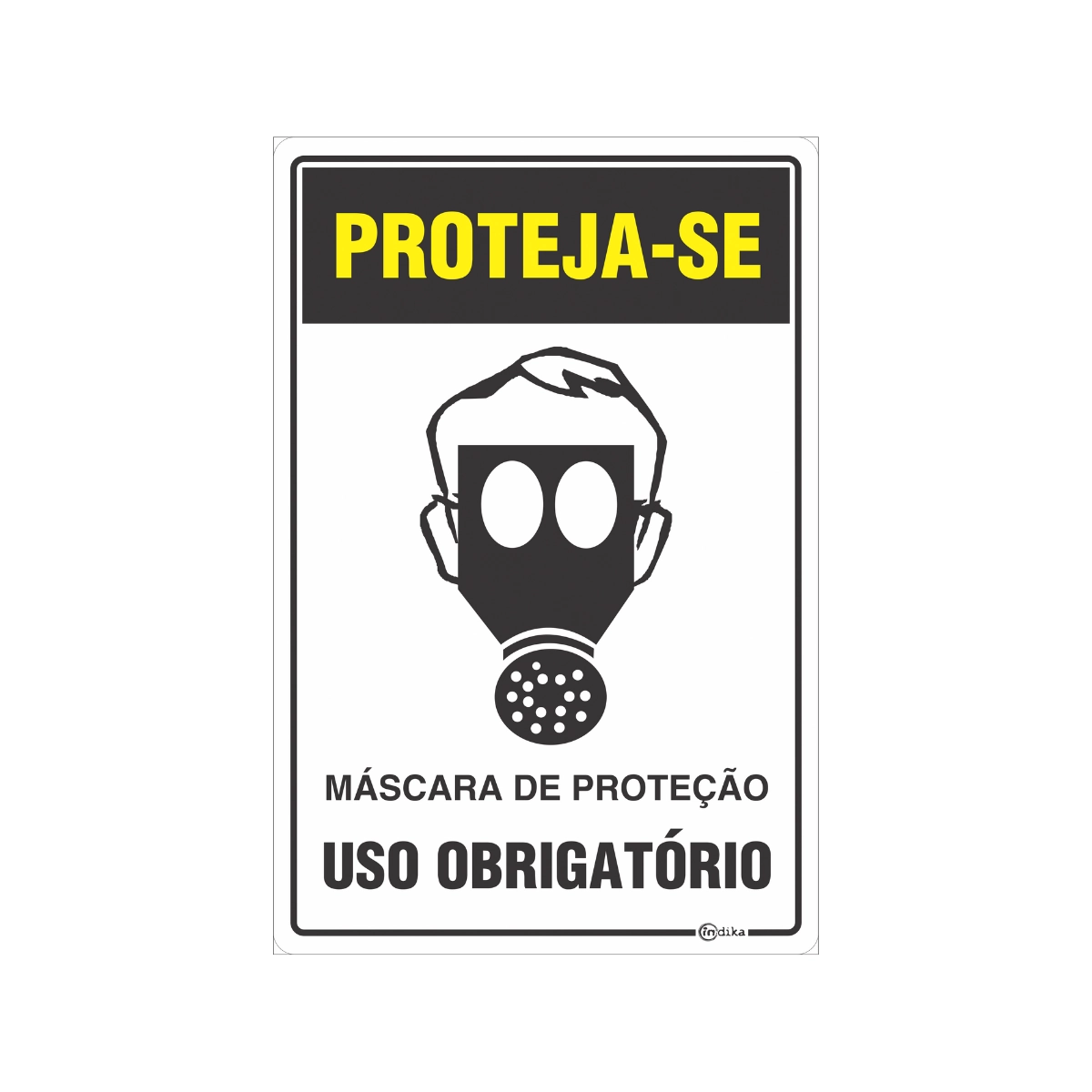 Kit 2 Placas Sinalização Adesiva Uso EPI Máscara Pvc