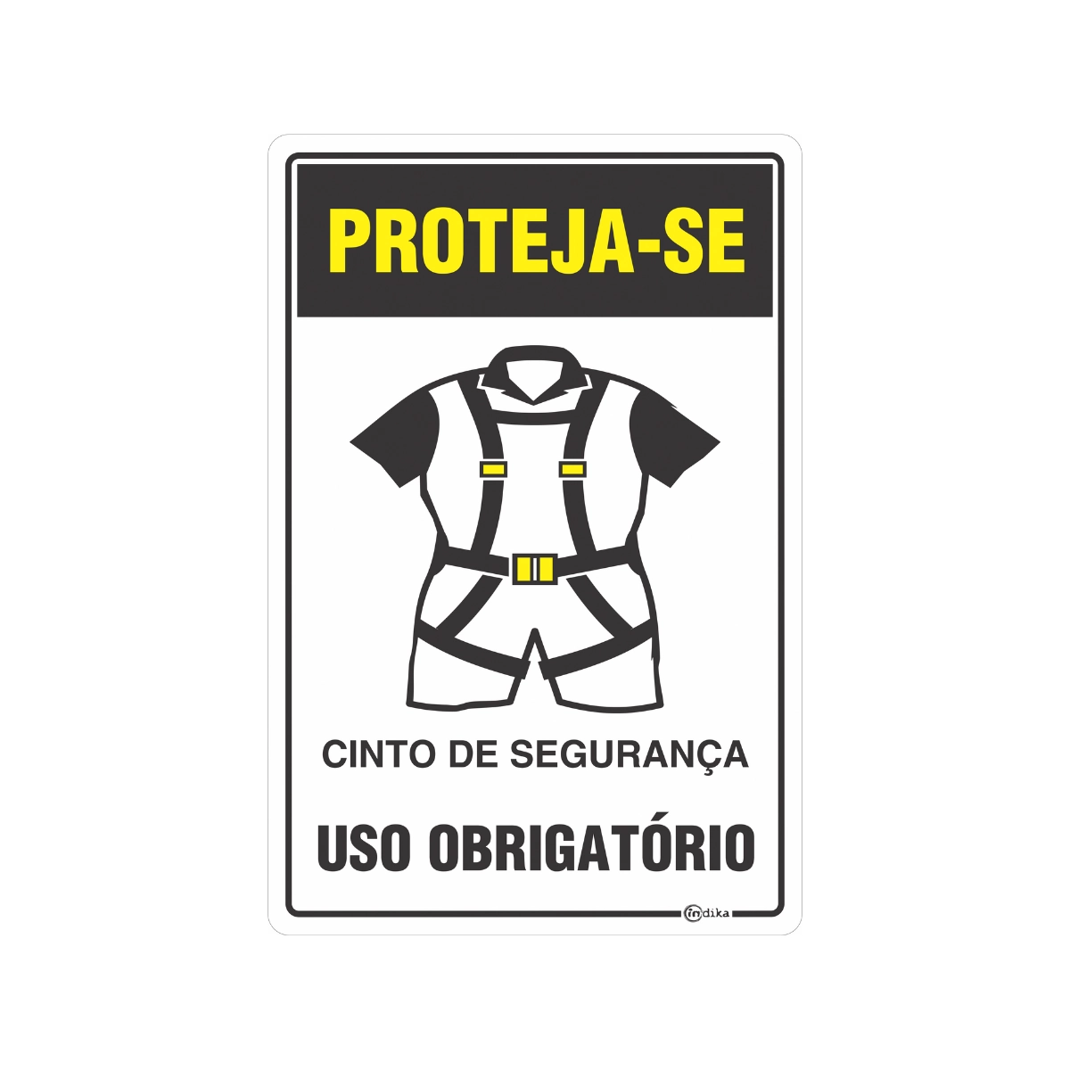 Kit 2 Placas Adesiva PVC Sinalizadora EPI Cinto Segurança 20x30 Cm