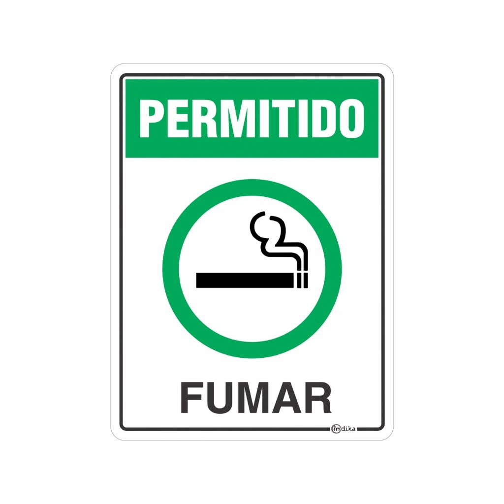 Kit 2 Placas Sinalização Adesiva Permitido Fumar Local Comércio Resistente