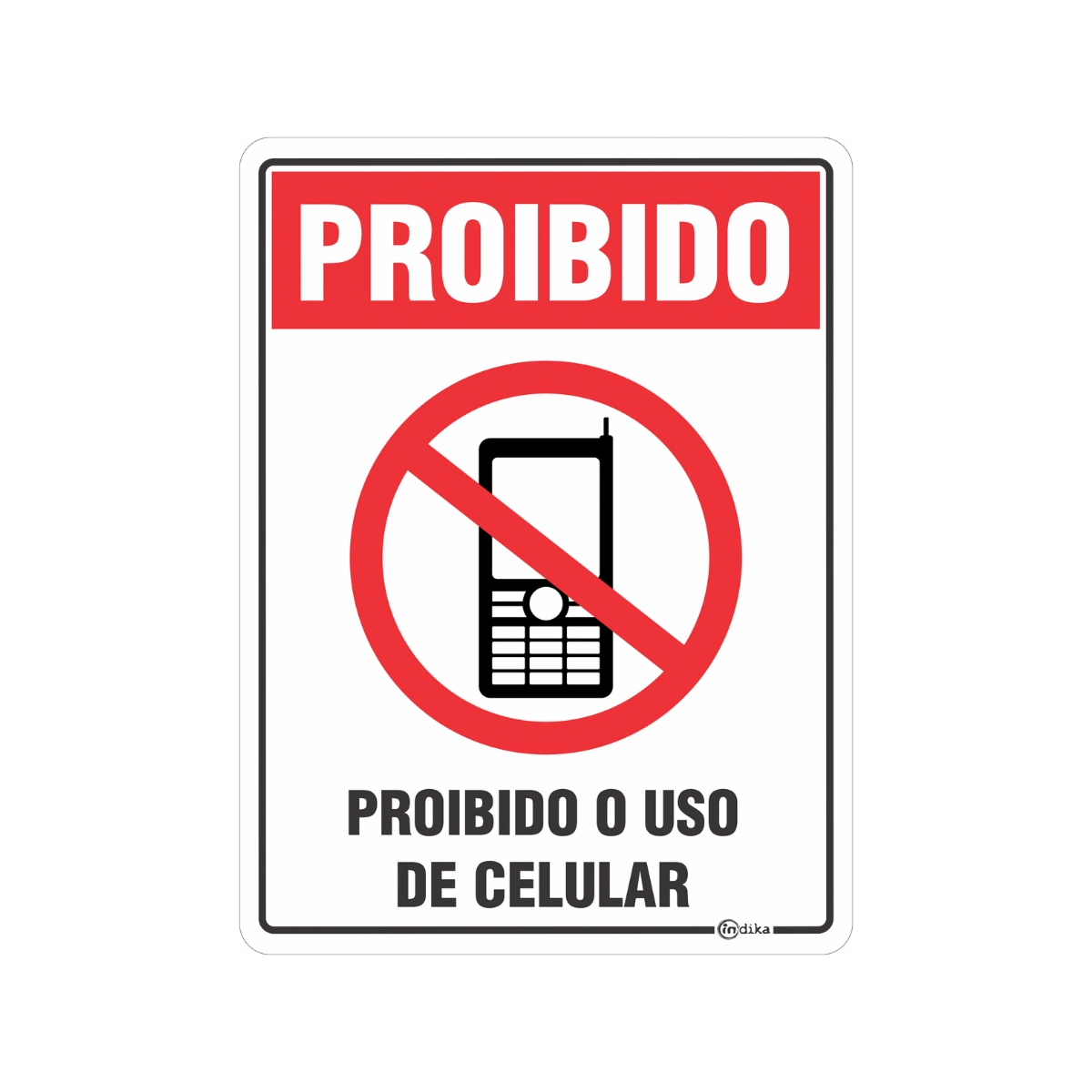 Kit 2 Placas Sinalização Adesiva Proibido Uso Do Celular Adesiva 15x20 Cm