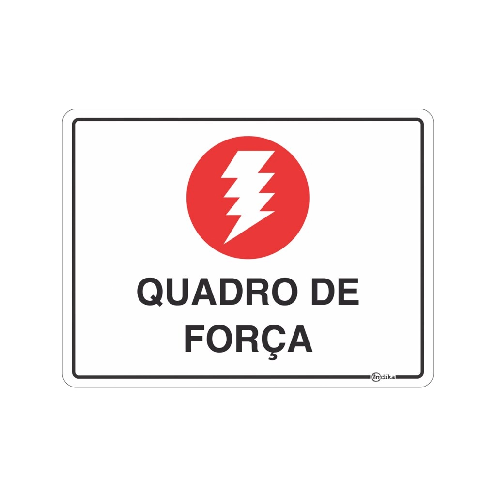 Kit 2 Placas Sinalização Alerta Quadro de Força 15x20Cm Adesiva
