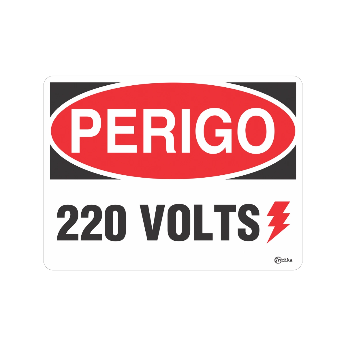 Kit 2 Placas Sinalização Adesiva Indicativa Alerta Perigo 220v Pvc