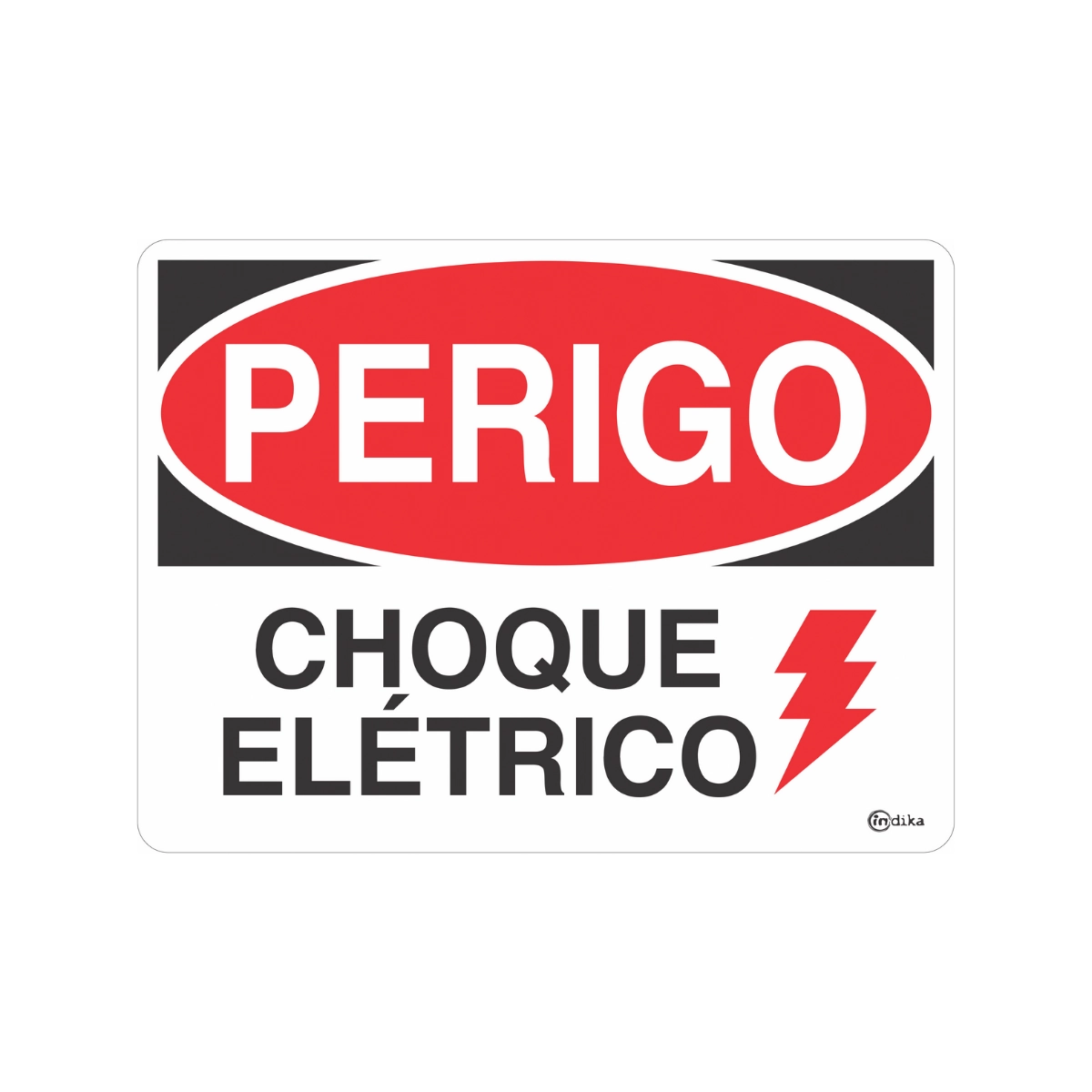 Kit 2 Placas Sinalização Adesiva Perigo Choque Elétrico Pvc 15x20 Cm