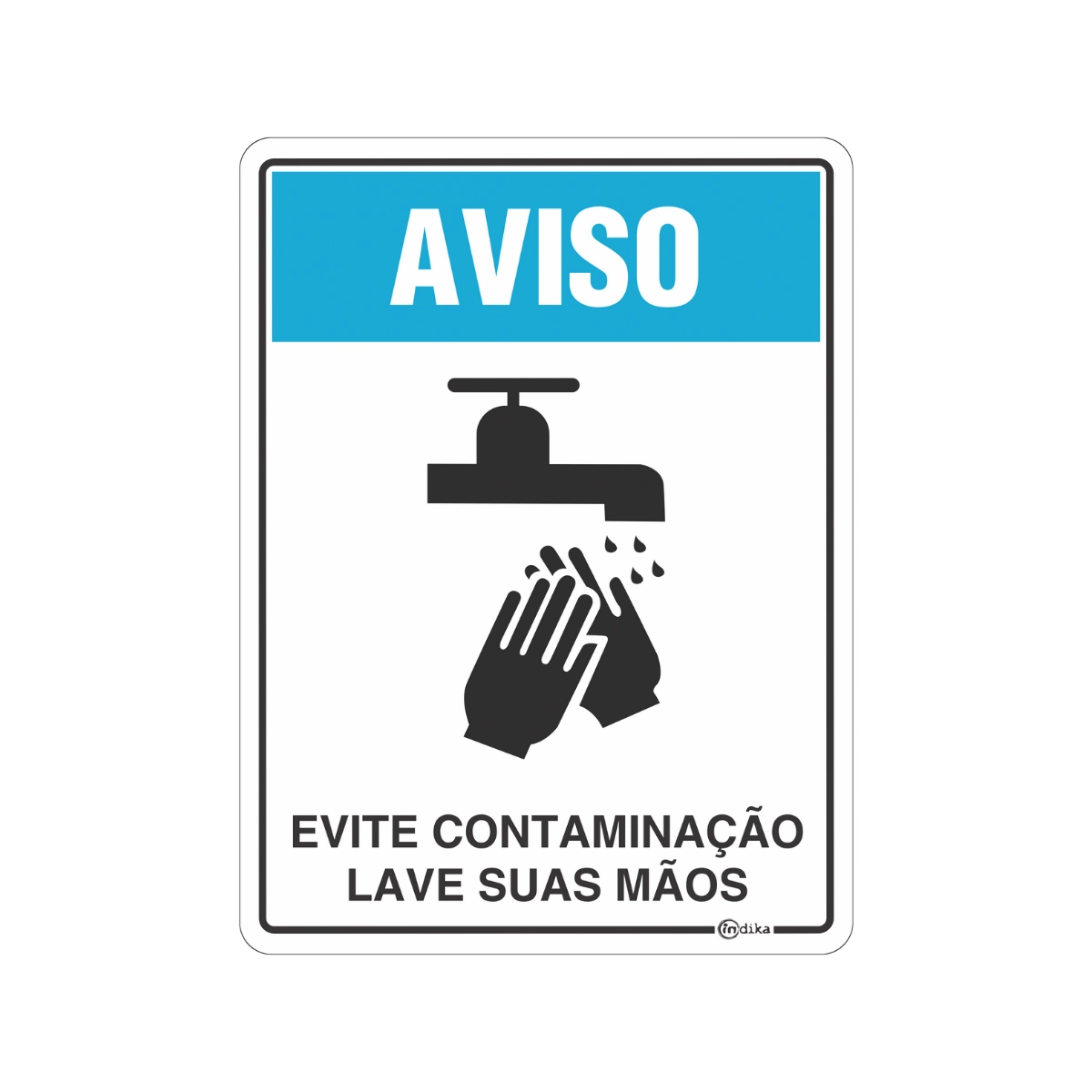 Kit 2 Placas Sinalização Evite Contaminação 15x20 Cm Adesiva Pvc