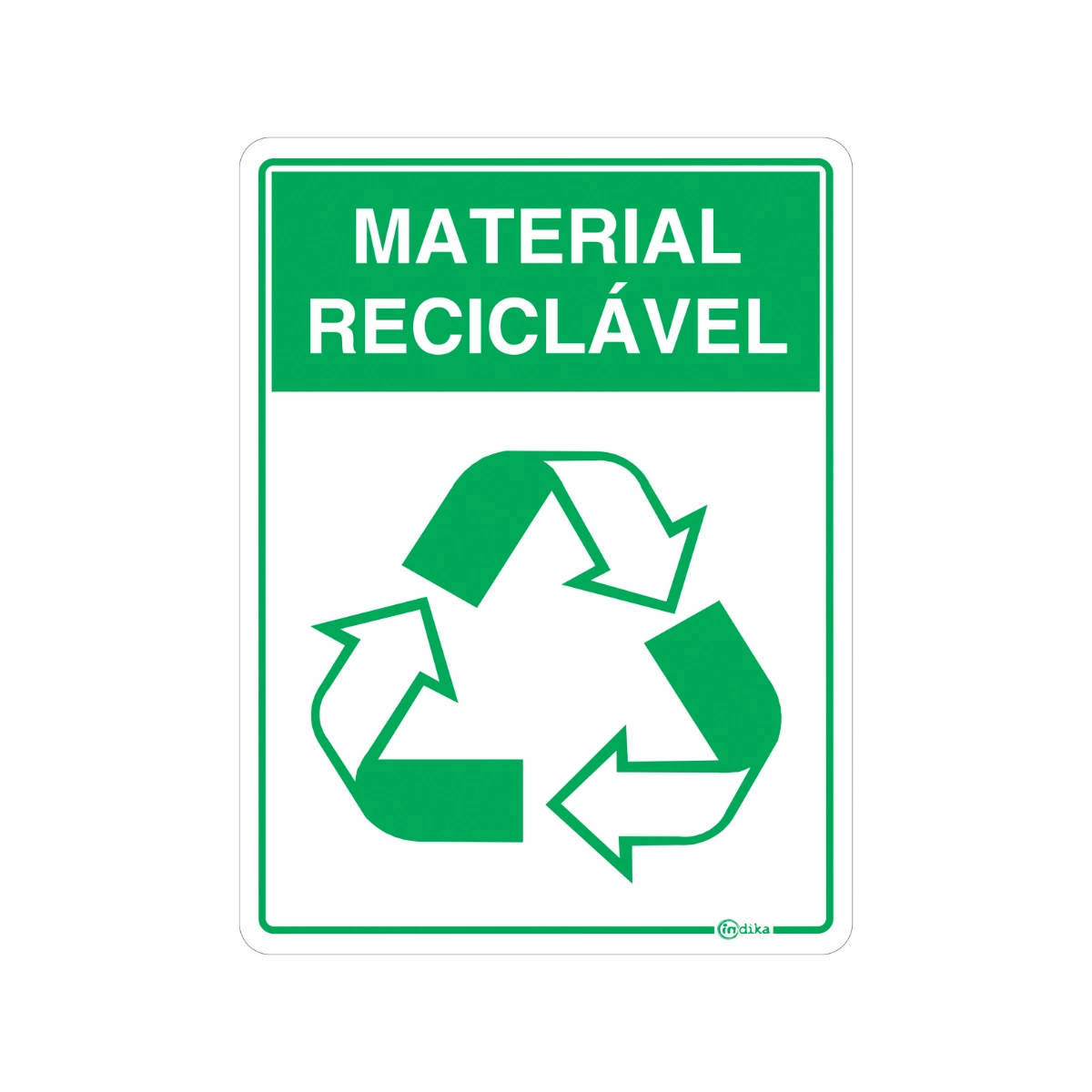Kit 2 Placas Sinalização Lixo Material Reciclável 20x15 Cm Adesiva Vinil