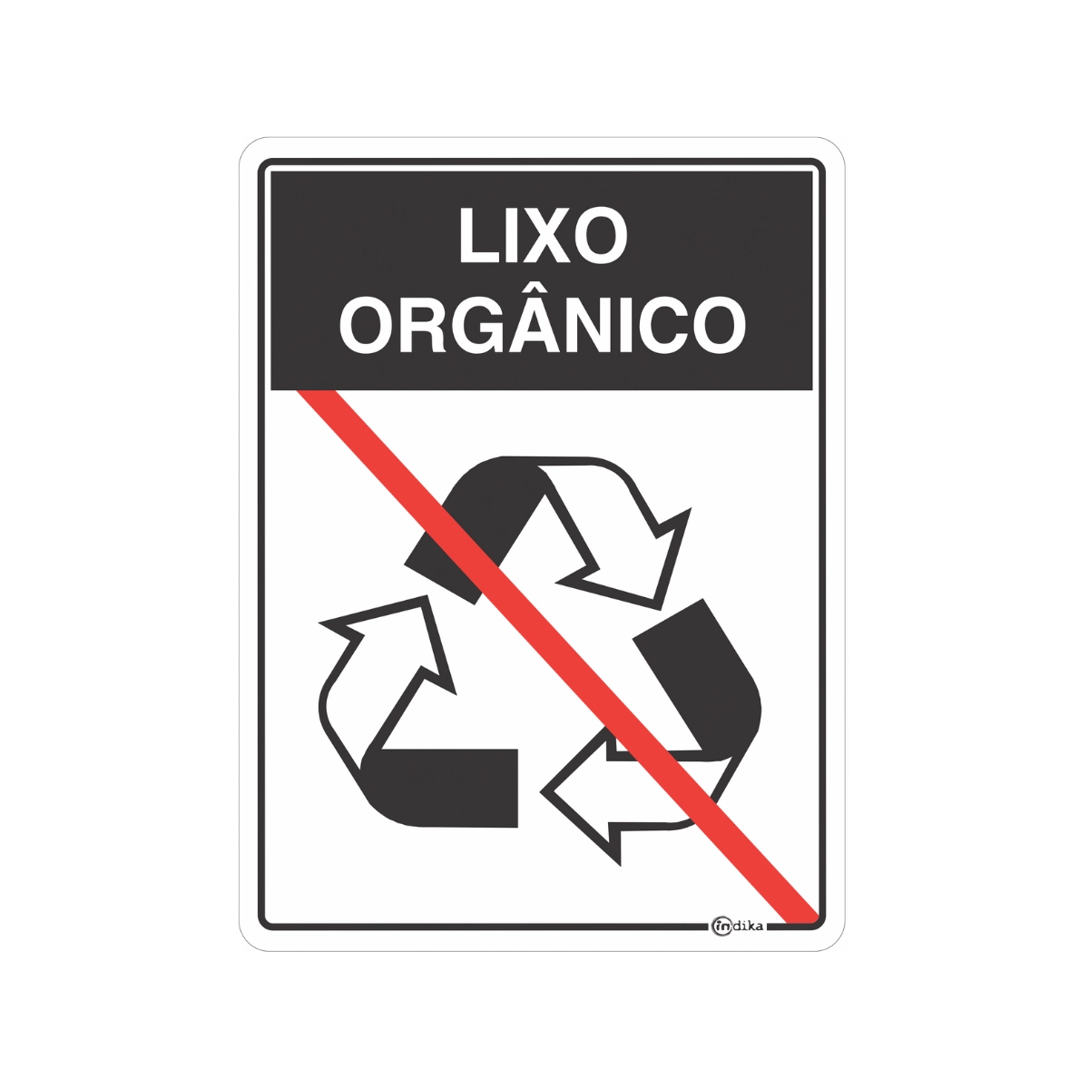 Kit 2 Placas Sinalização Indicativa Lixo Orgânico 20x15 Cm Vinil Adesiva