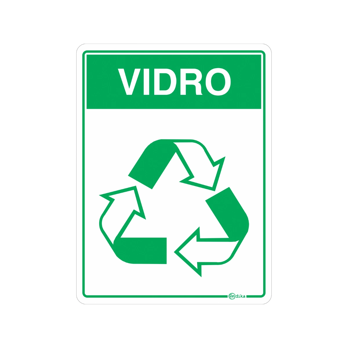 Kit 2 Placas Adesiva de Sinalização Reciclagem Vidro 20Cm Vinil Resistente