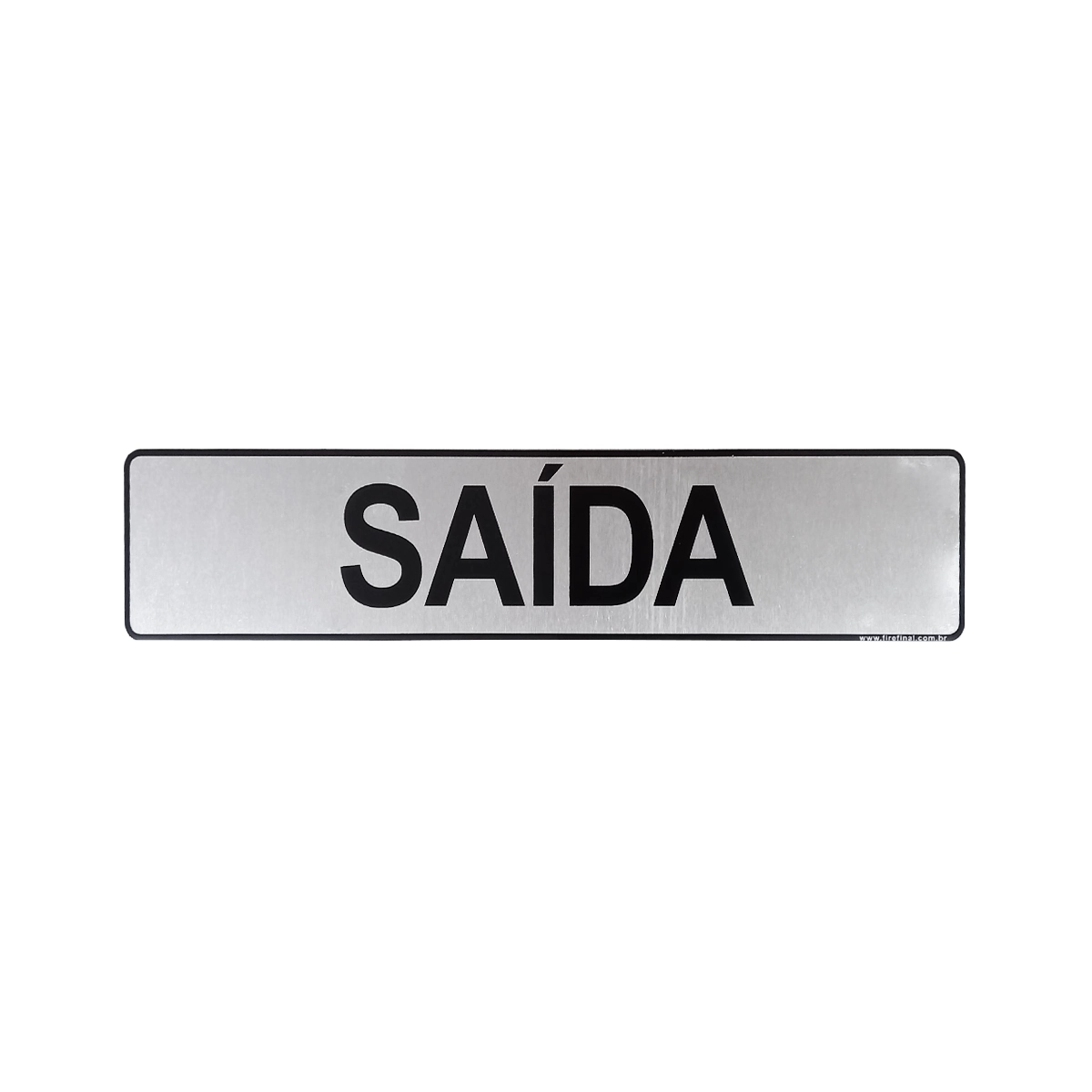 Placa Adesiva Sinalização Indicativa Rota de Saída 25x5Cm Aluminio