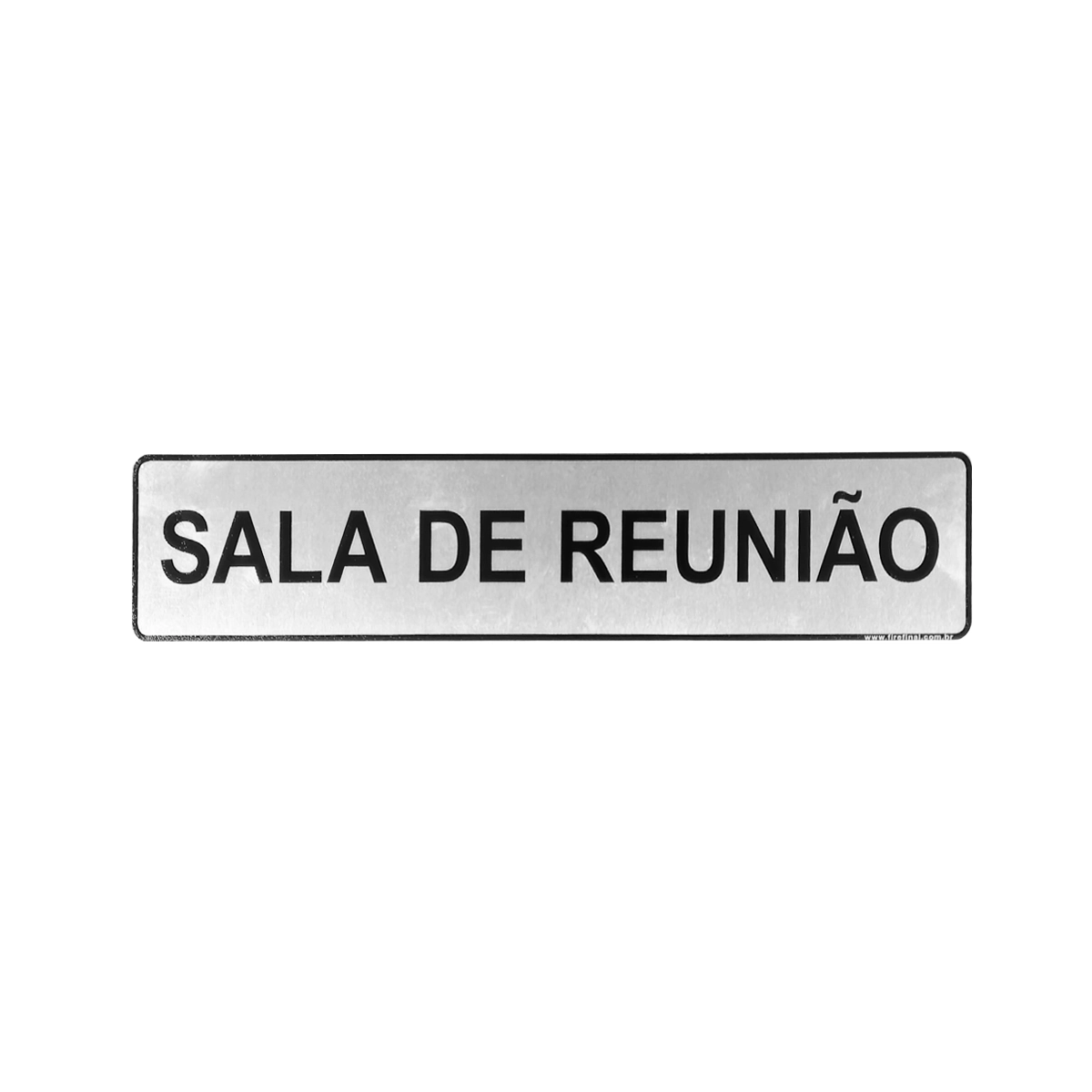 Placa Informativa Sala de Reunião Adesiva Escritório Aluminio 25x5Cm