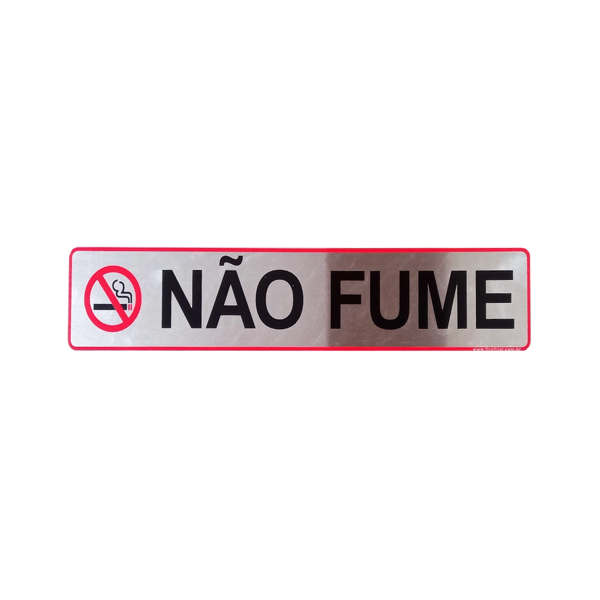 Placa Sinalização Aluminio Proibido Fumar 25x5 Cm Comércio Adesiva
