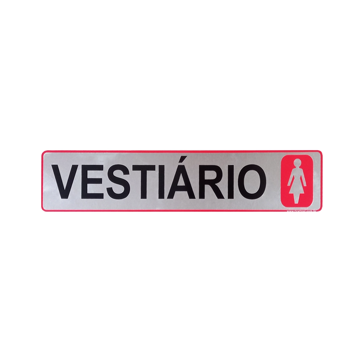 Placa Informativa Vestuário Feminino Adesiva Aluminio Resistente