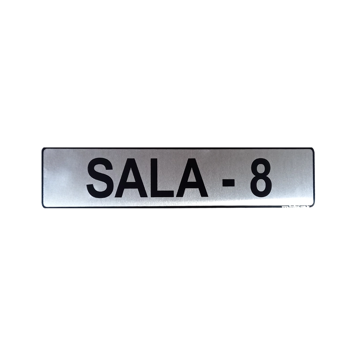Placa Sinalização Indicativa Sala 8 Aluminio 25x5 Cm