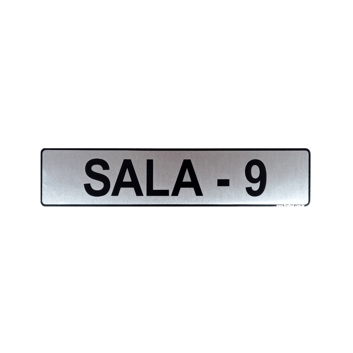 Placa Adesiva Sinalizadora Indicativa Sala 9 25x5Cm Aluminio