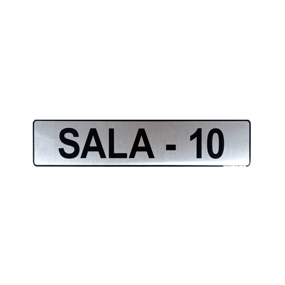 Placa Sinalização Adesiva Informativa Sala 10 Aluminio 25x5Cm