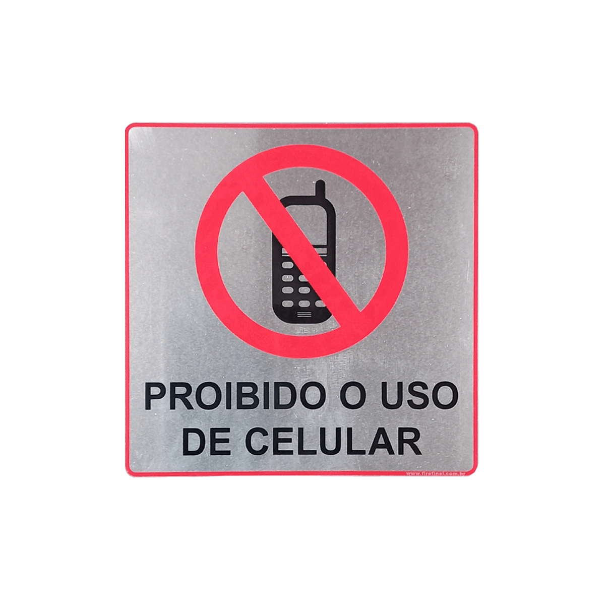 Placa Adesiva Proibido Uso Celular Informativa Aluminio 15Cm