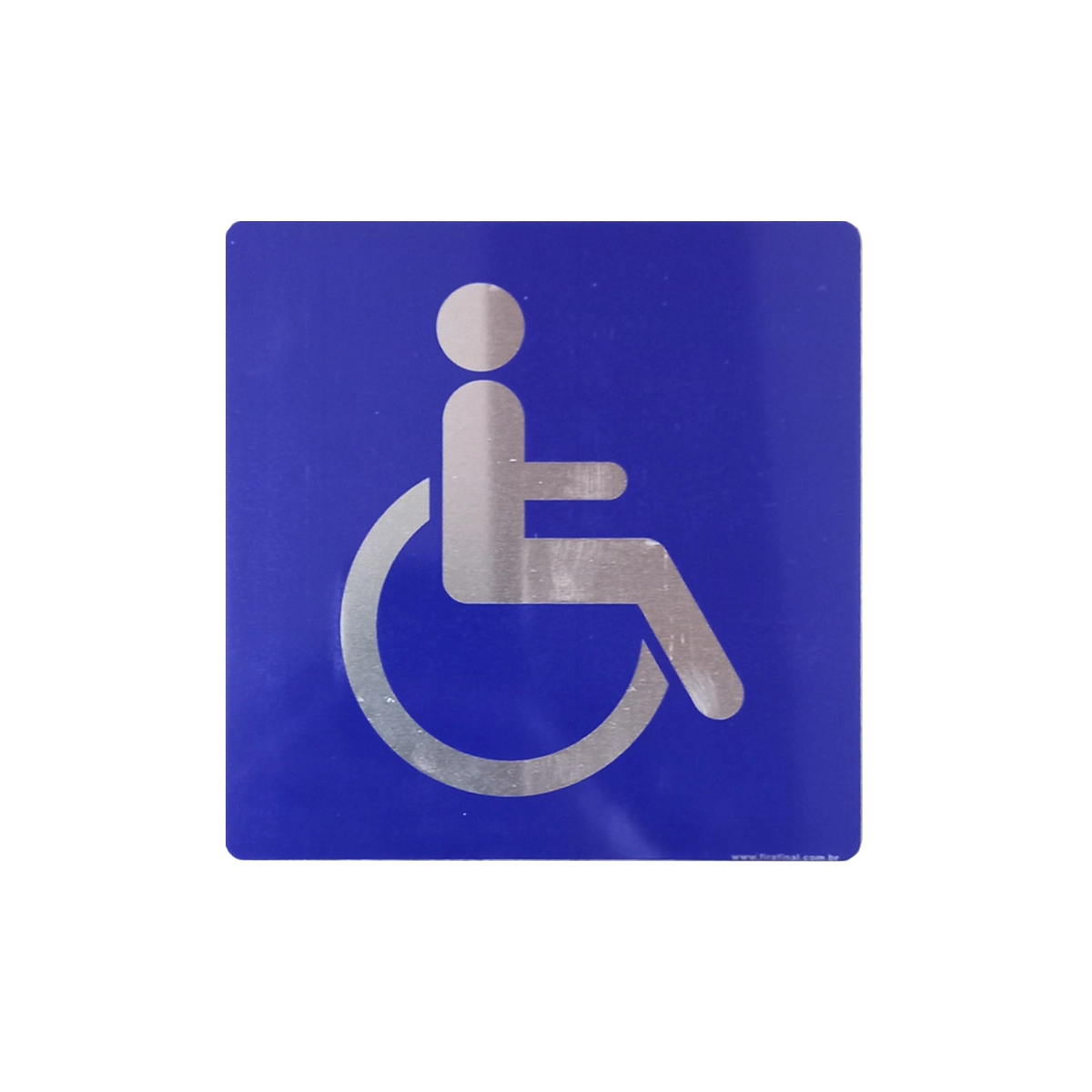 Placa Sinalização Adesiva Informativa Deficiente Físico 15Cm Aluminio