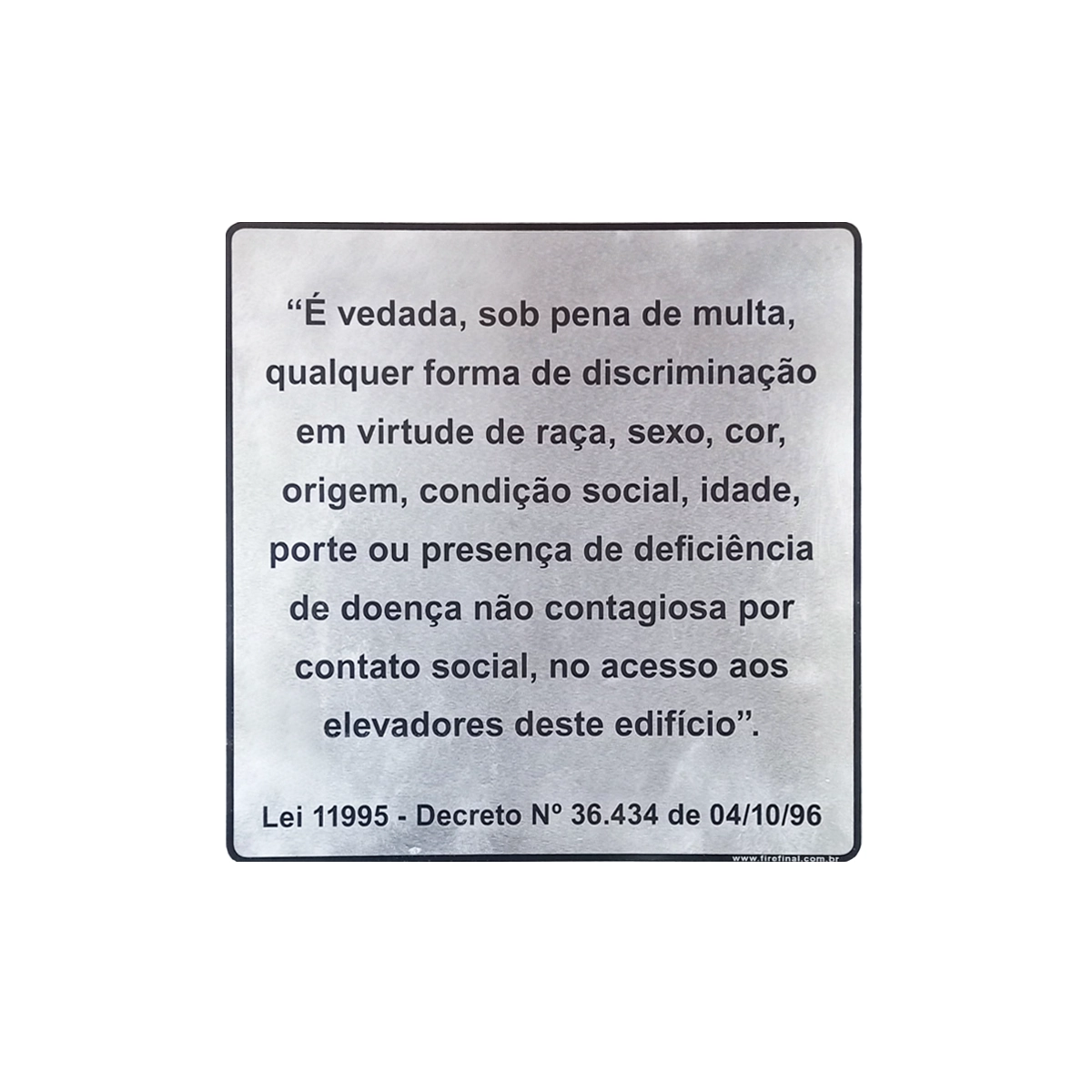 Placa Adesiva Sinalização Informativa Aviso Passageiros Elevador 15Cm Aluminio