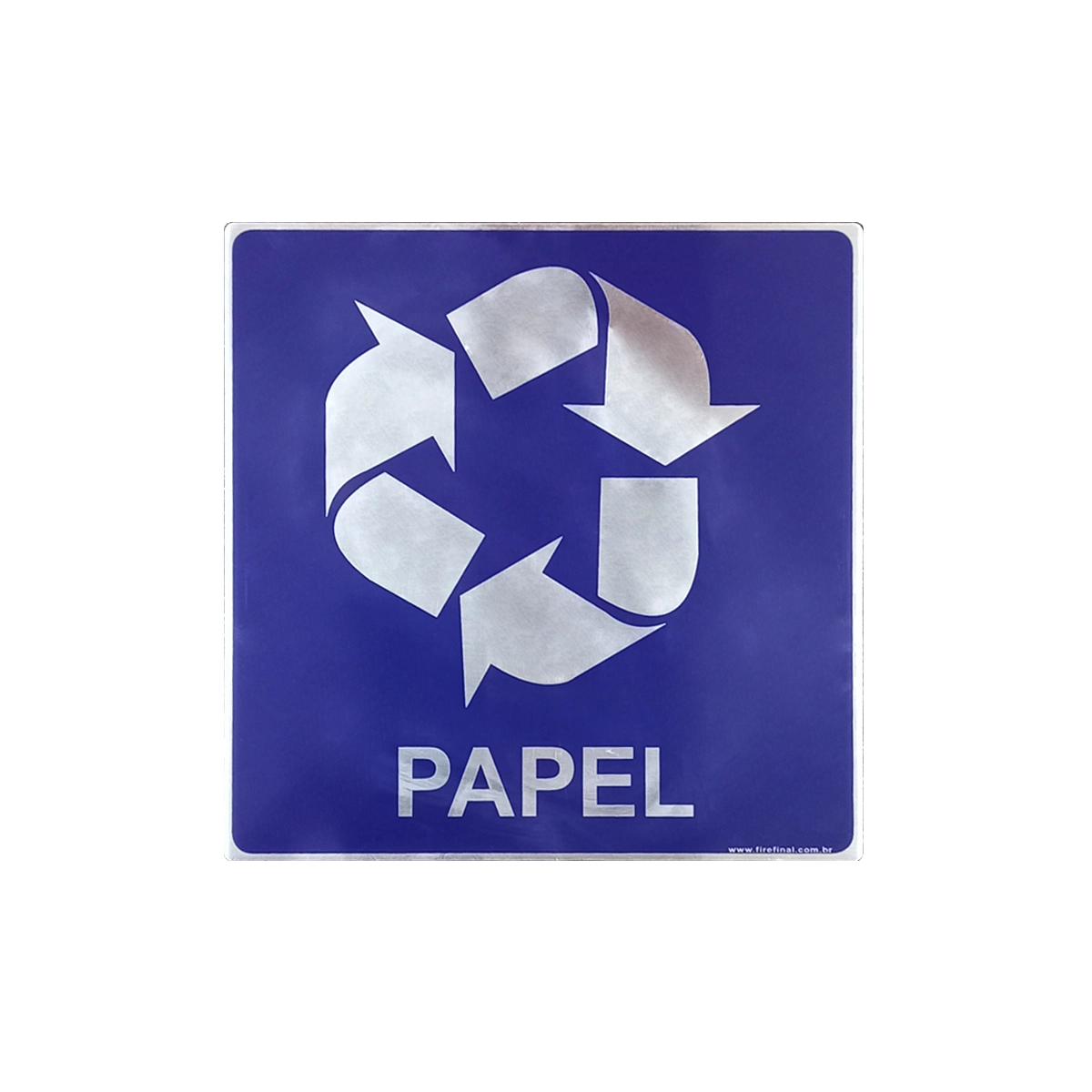 Placa Adesiva Sinalização Reciclagem Papel 15x15 Aluminio Resistente