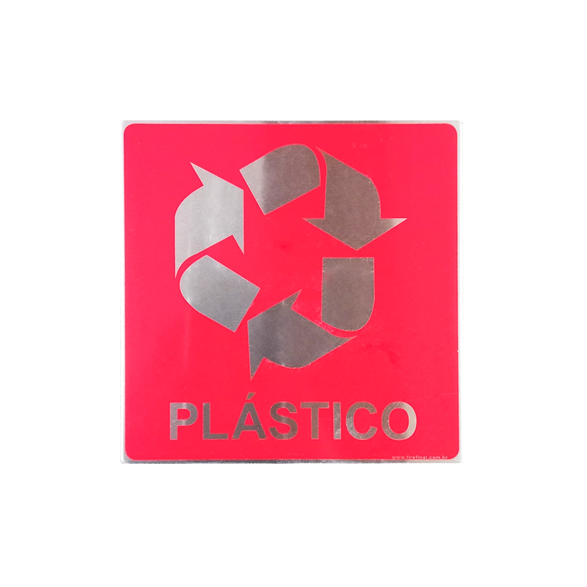 Placa Adesiva Sinalização Lixo Reciclável Plástico 15x15 Cm Aluminio Resistente