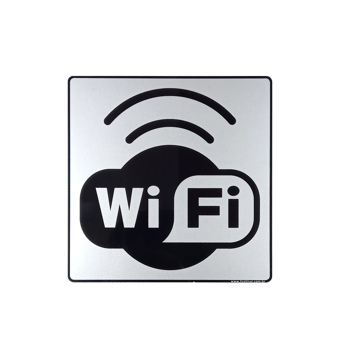 Placa Adesiva Sinalização Indicativa Wifi Aluminio 15Cm Resistente
