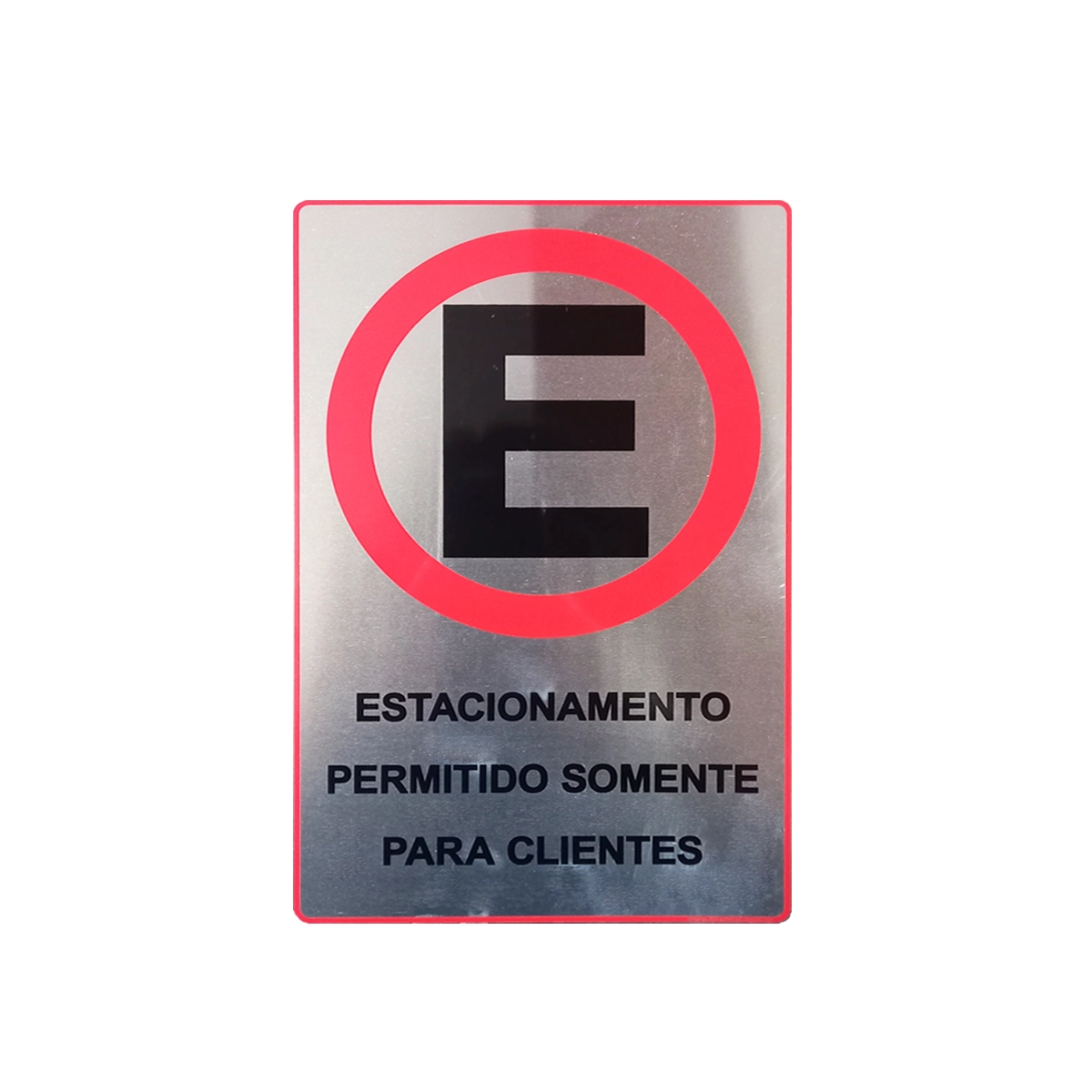 Placa Sinalização Adesiva Indicativa Estacionamento para Clientes Aluminio 15x23 Cm