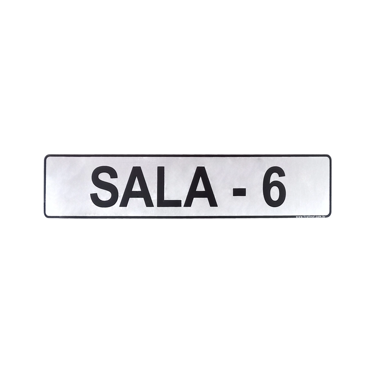 Placa Adesiva Informativa Sala 6 Acrílico 25x5 Cm Resistente Escritório