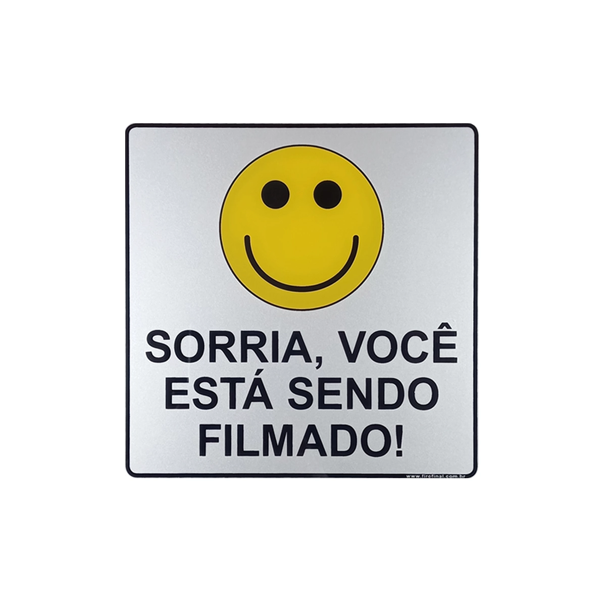 Placa Adesiva Informativa Sorria Você Está Sendo Filmado 15x15 Cm Acrílico