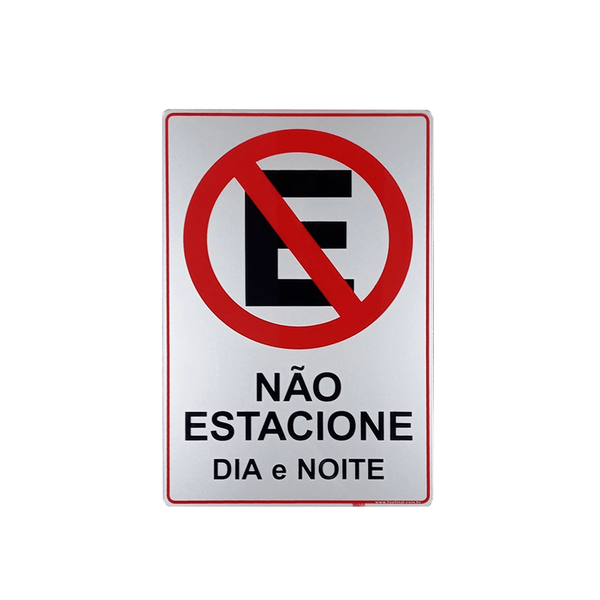 Placa Adesiva Atenção Proibido Estacionar Dia Noite Adesiva Acrílico Garagem