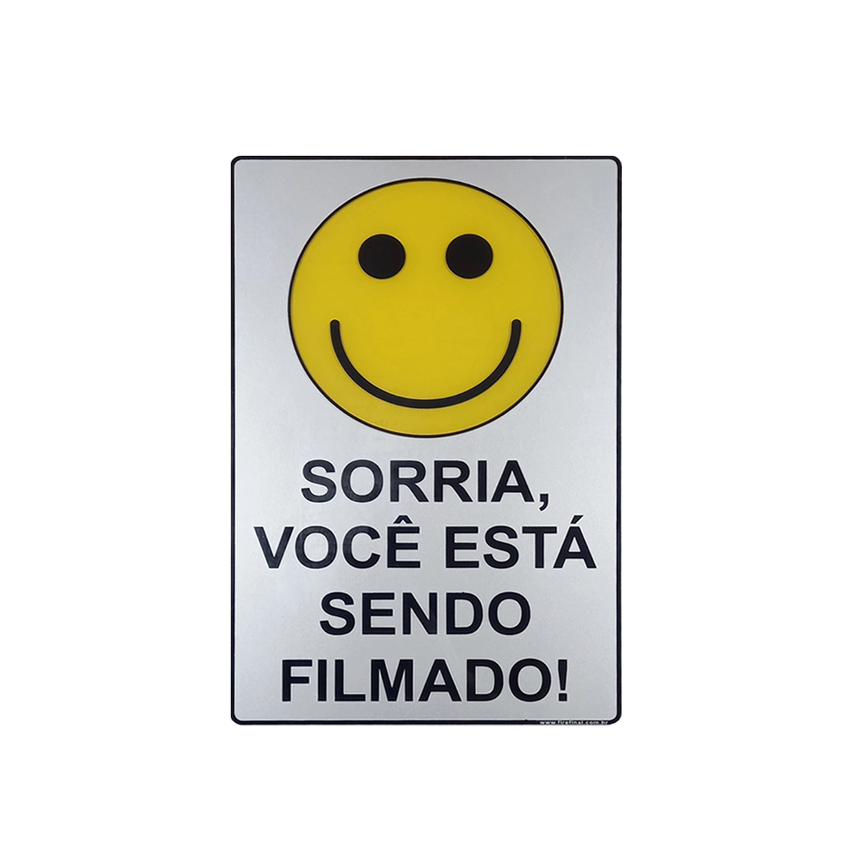 Placa Sinalização Adesiva Sorria Você Está Sendo Filmado 15x23Cm Acrílica