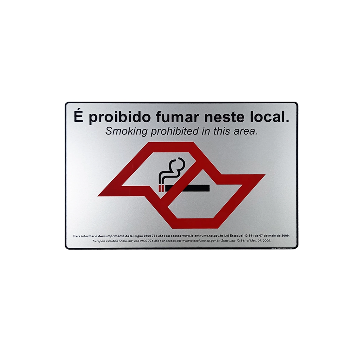 Placa Sinalização Adesiva Proibido Fumar Acrílico 15x23 Cm Reforçada
