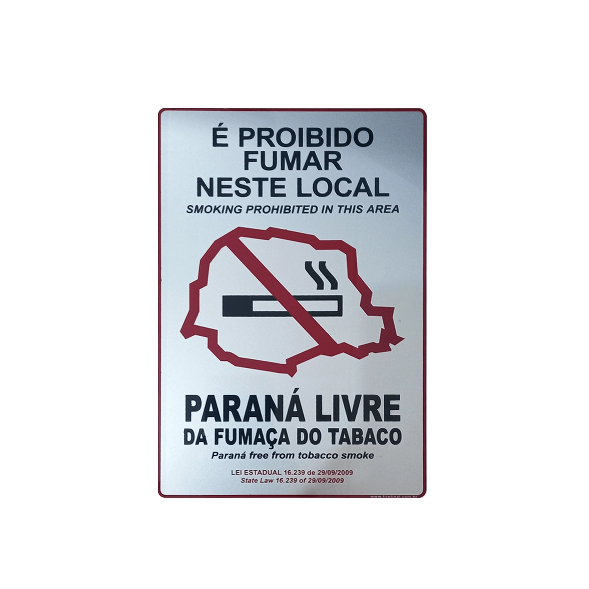 Placa Adesiva Sinalização Indicativa Proibido Fumar Neste Local Aluminio 15x23Cm